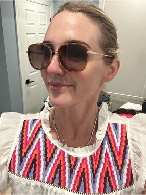 Tortoiseshell Square Women's Sunglasses - Brown Lenses